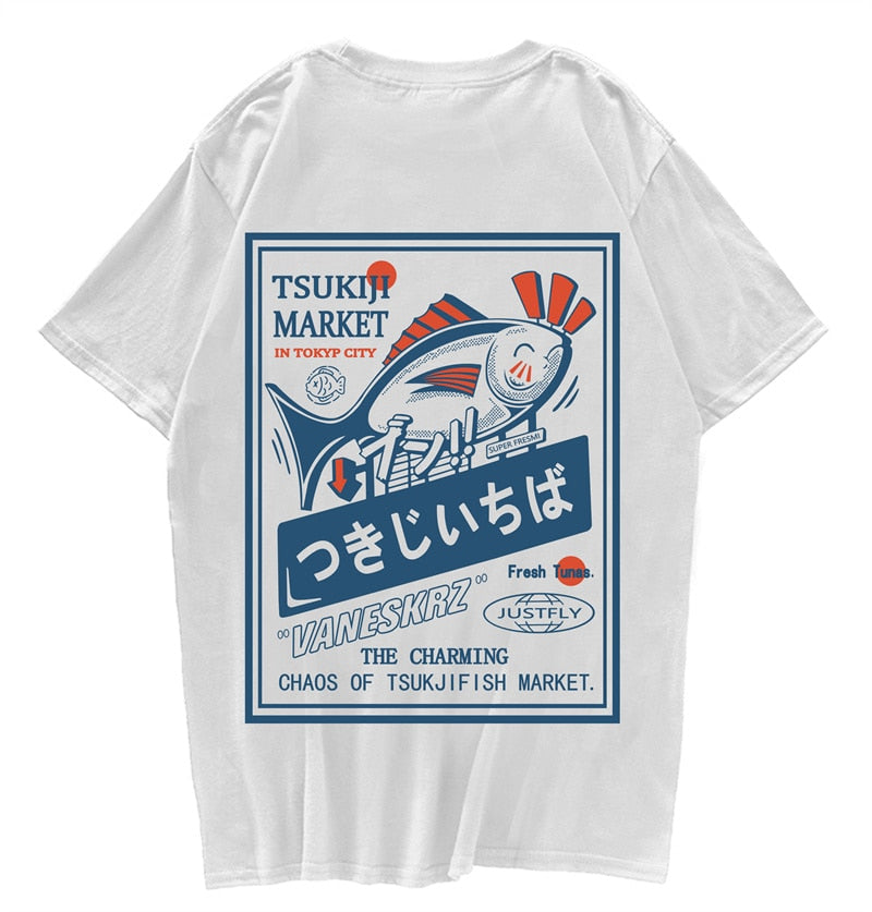 Kanji Fish Print T-Shirt