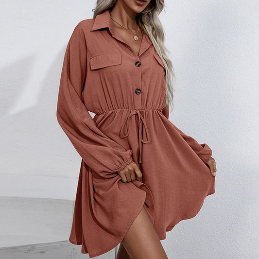 Solid Elegant Slim V-Neck Dresses