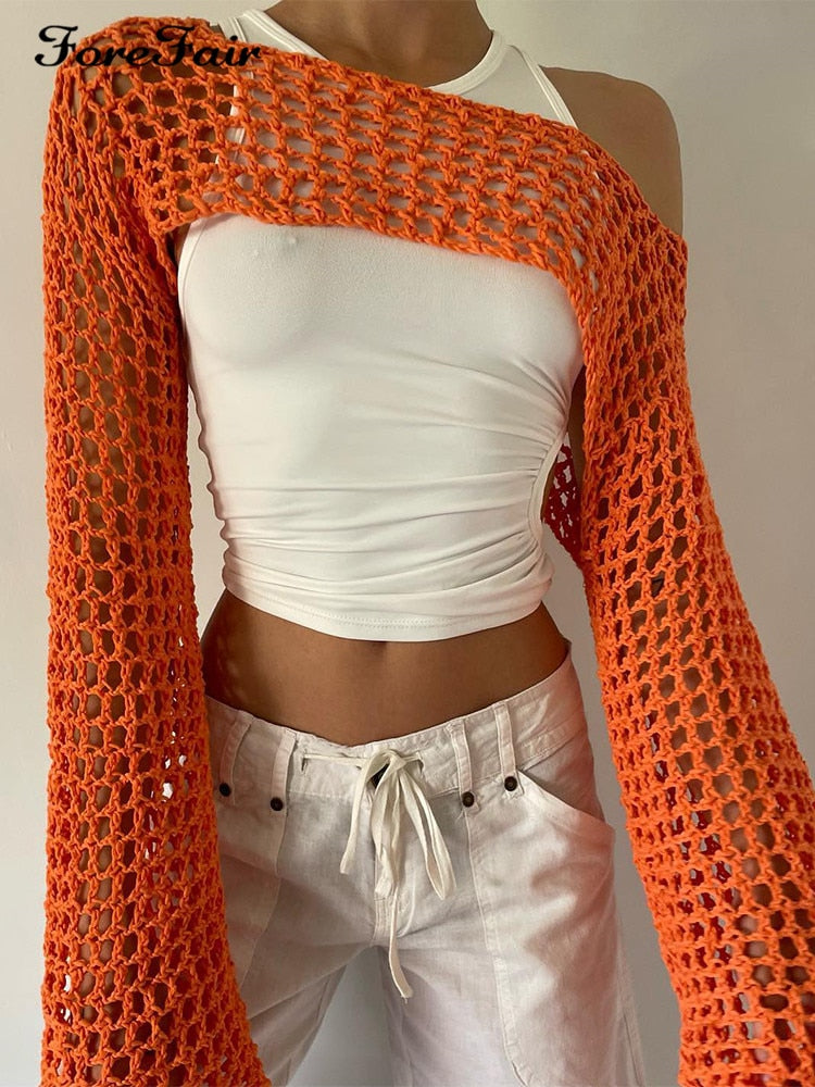 Long Sleeve Knitted Crop Top